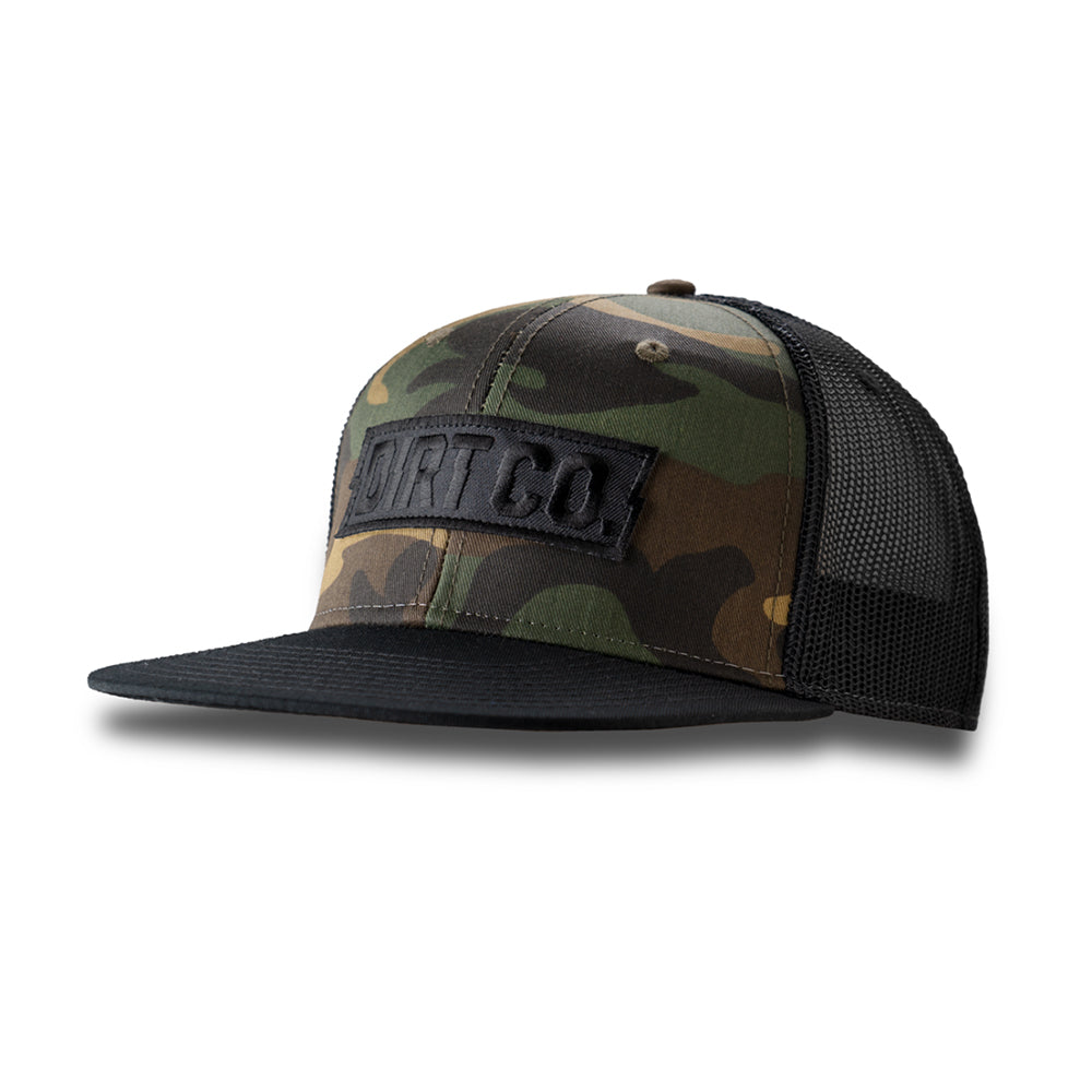 Dirt Co. Rocker "Murdered Out" Snap Back Hat (Camo/Black)