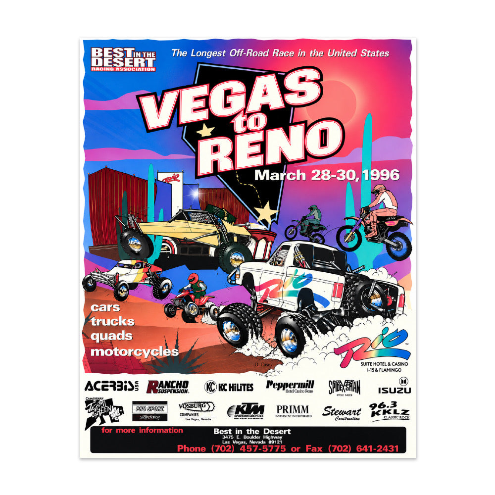 1996 Best in the Desert Vegas to Reno Fine Art Print (Reissue)
