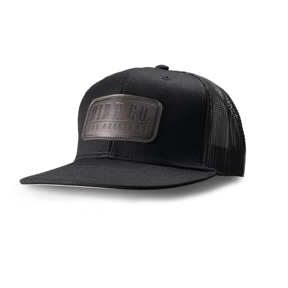 Dirt Co. "El Rancho" Leather Patch Hat (Black/Black)