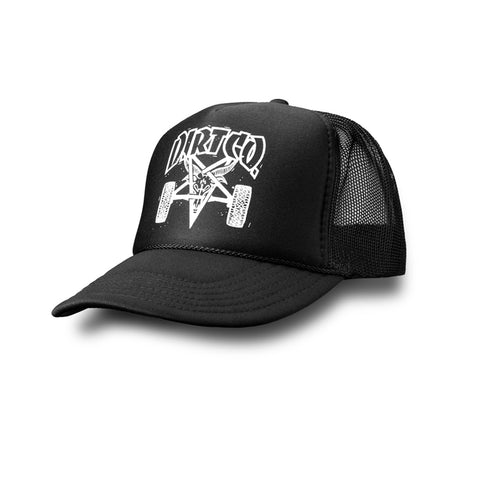 Dirt Co. “Hell on Wheels” Foam Trucker Hat (Black/Black)